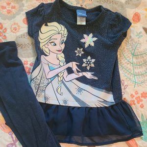 Disney Frozen girls  leggings / shirt set